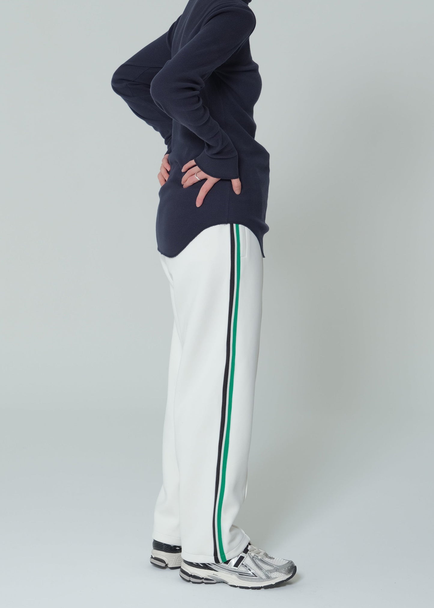 EZ Track Pant 3 (white / green&black line)