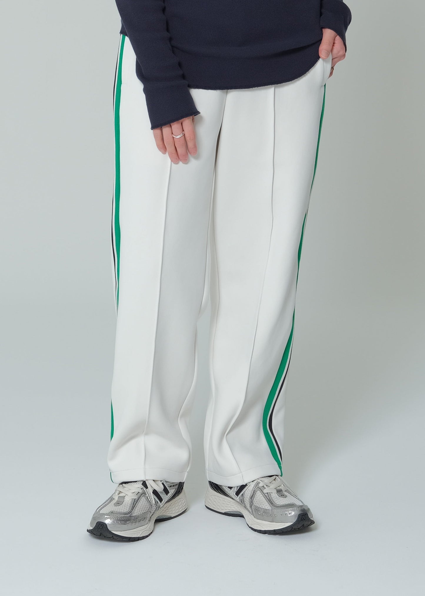 EZ Track Pant 3 (white / green&black line)
