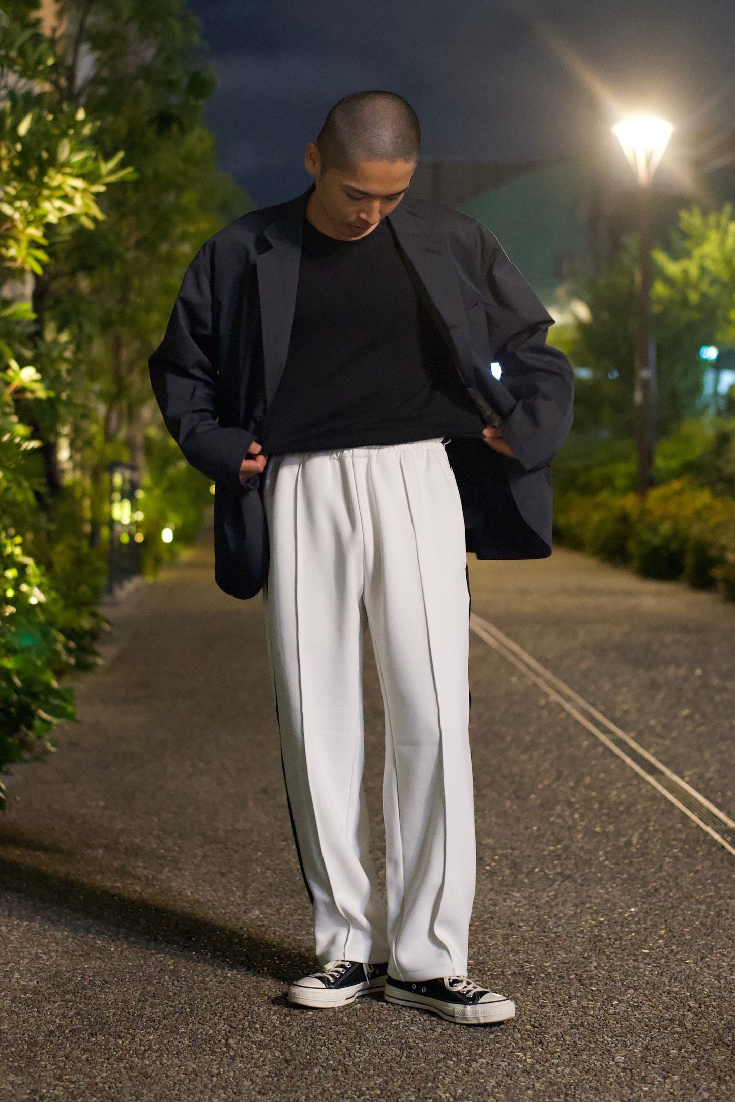 EZ Track Pant 1 (white / black line)