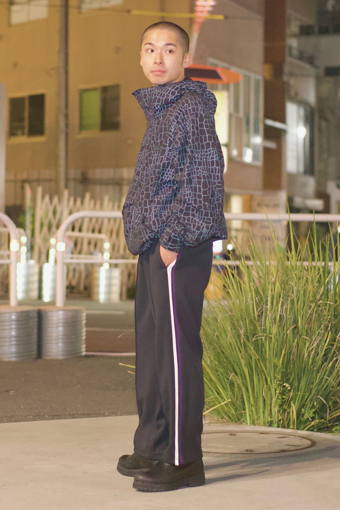 EZ Track Pant 3 (black / white&purple line)