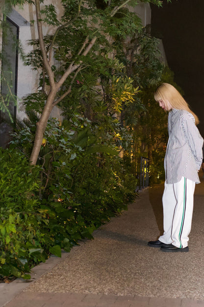 EZ Track Pant 3 (white / green&black line)