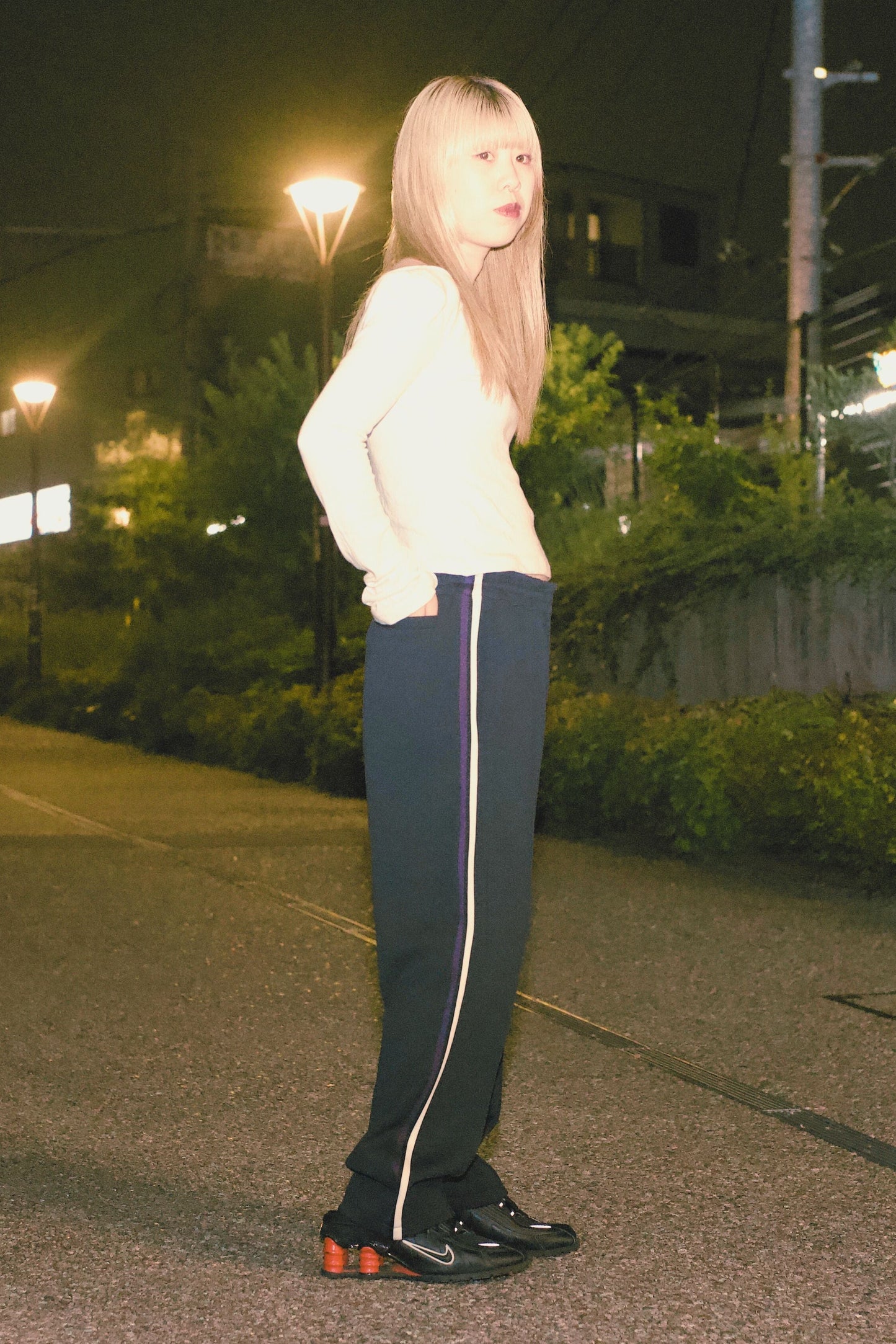 EZ Track Pant 3 (black / white&purple line)