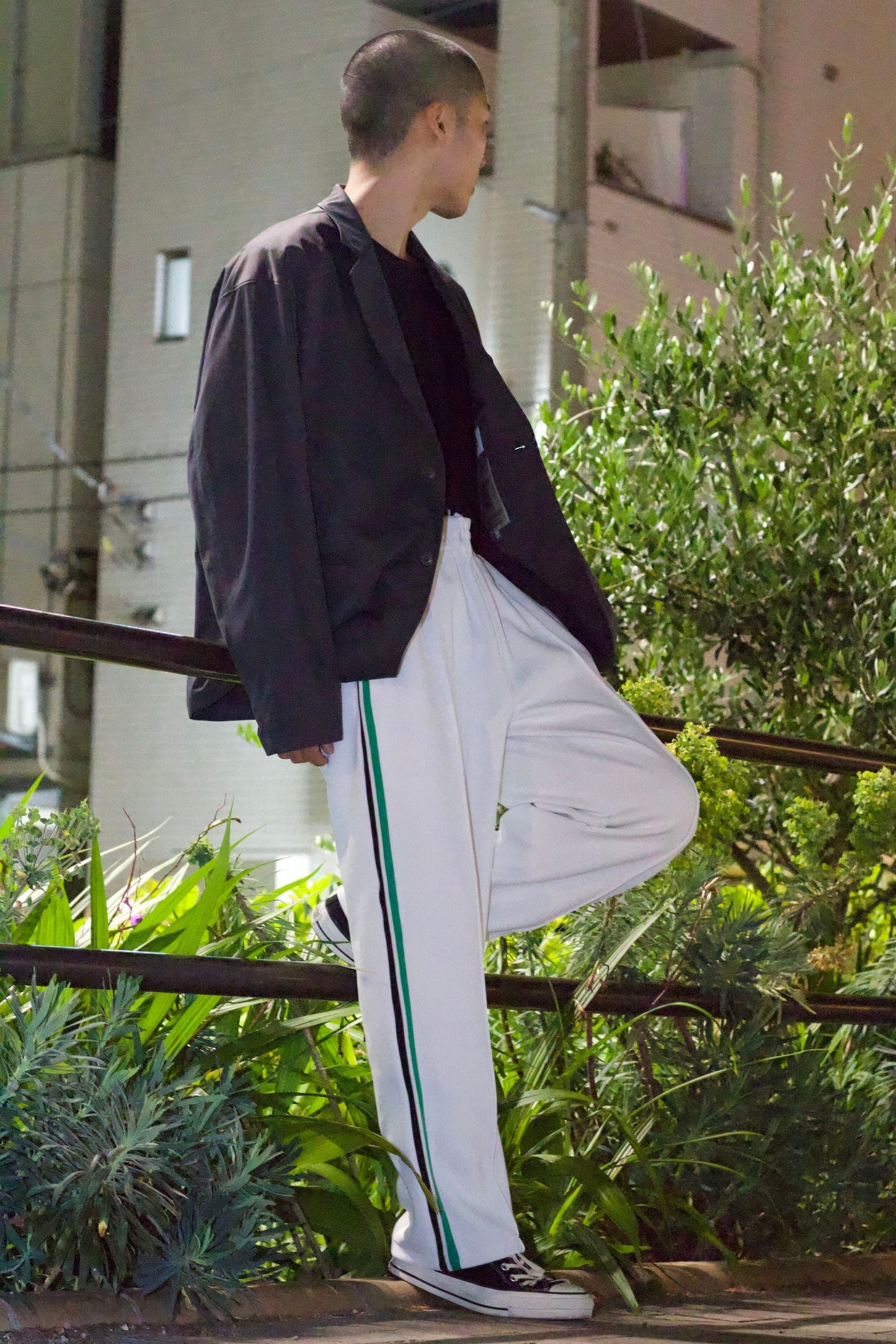 EZ Track Pant 3 (white / green&black line)
