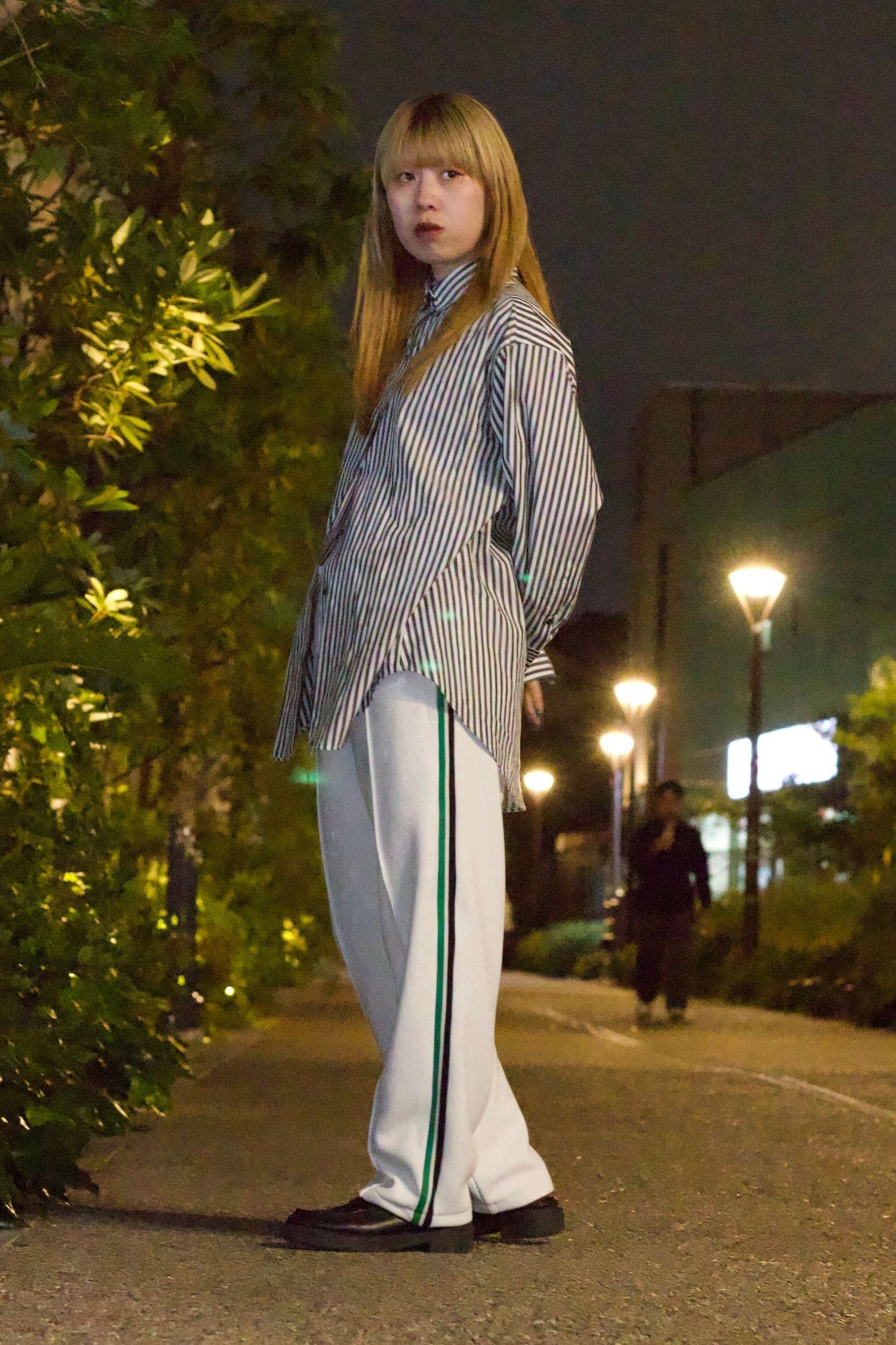 EZ Track Pant 3 (white / green&black line)