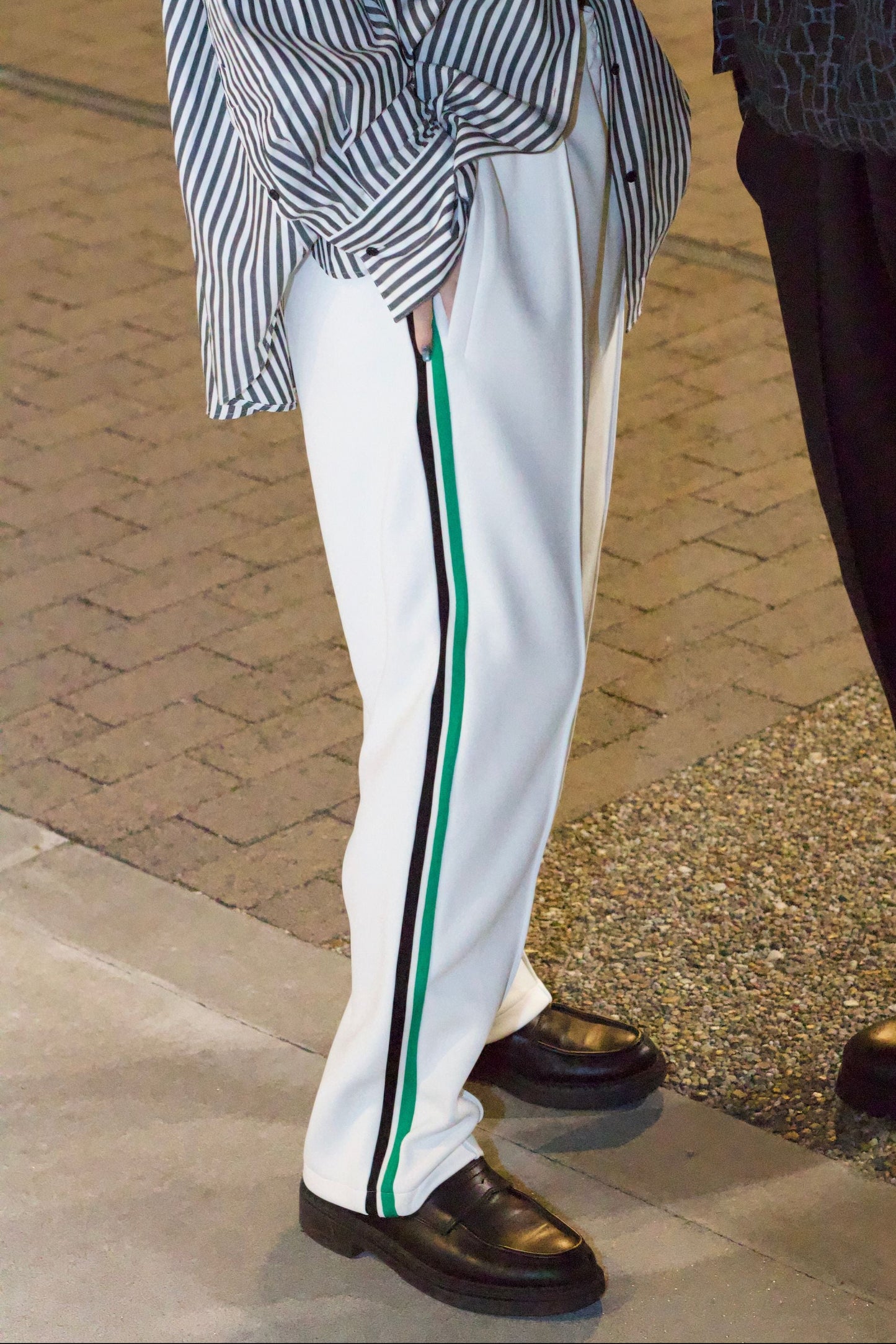 EZ Track Pant 3 (white / green&black line)