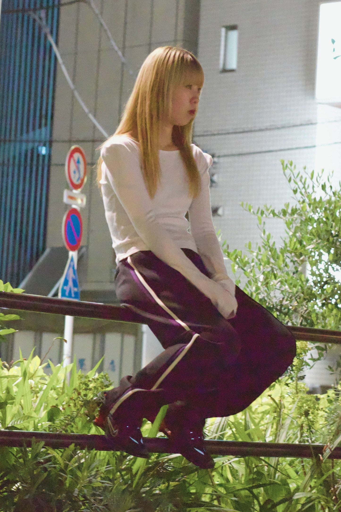 EZ Track Pant 3 (black / white&purple line)