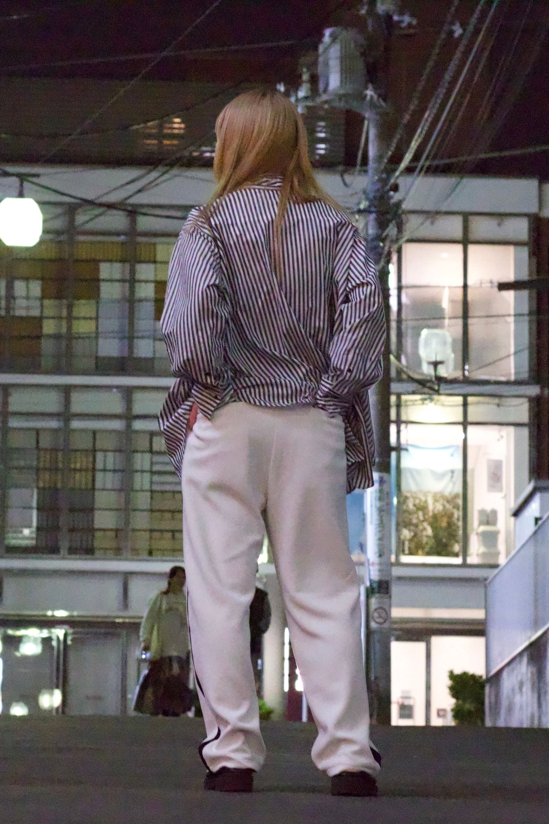 EZ Track Pant 1 (white / black line)｜Track Pants (トラックパンツ