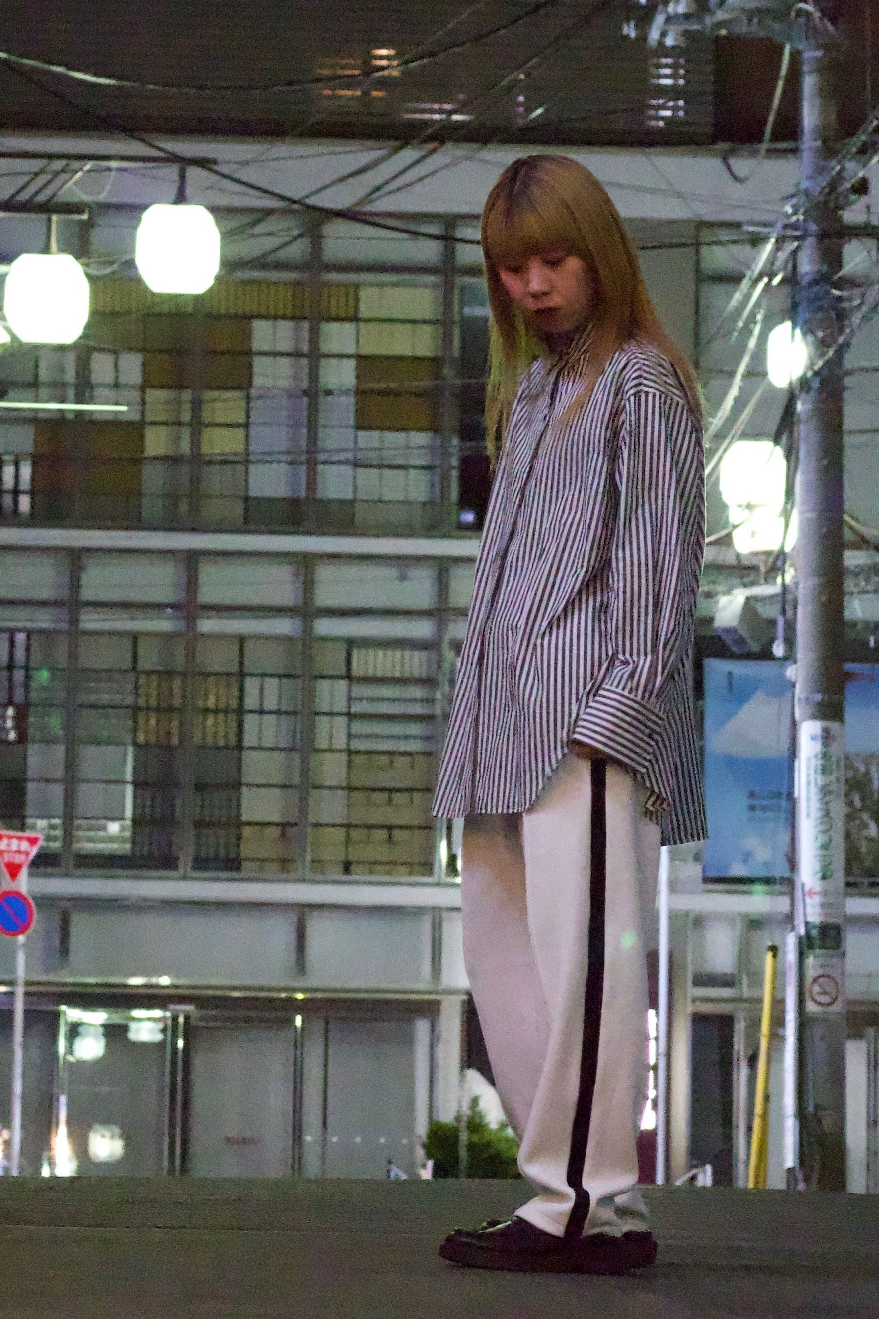 EZ Track Pant 1 (white / black line)｜Track Pants (トラックパンツ